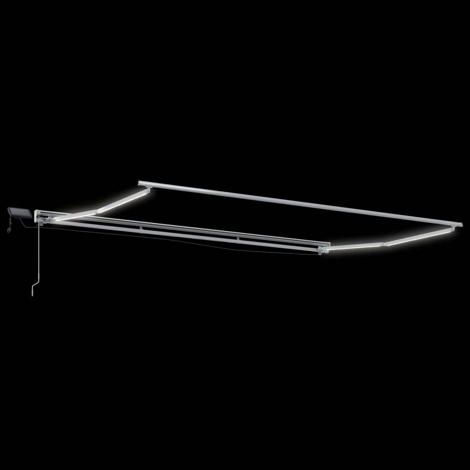 Manueller Markisenrahmen mit LEDs Weiß 2,5 x 2 m Aluminium