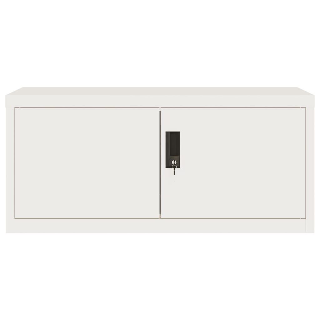 Aktenschrank mit 2 Türen Grau 90 cm Stahl