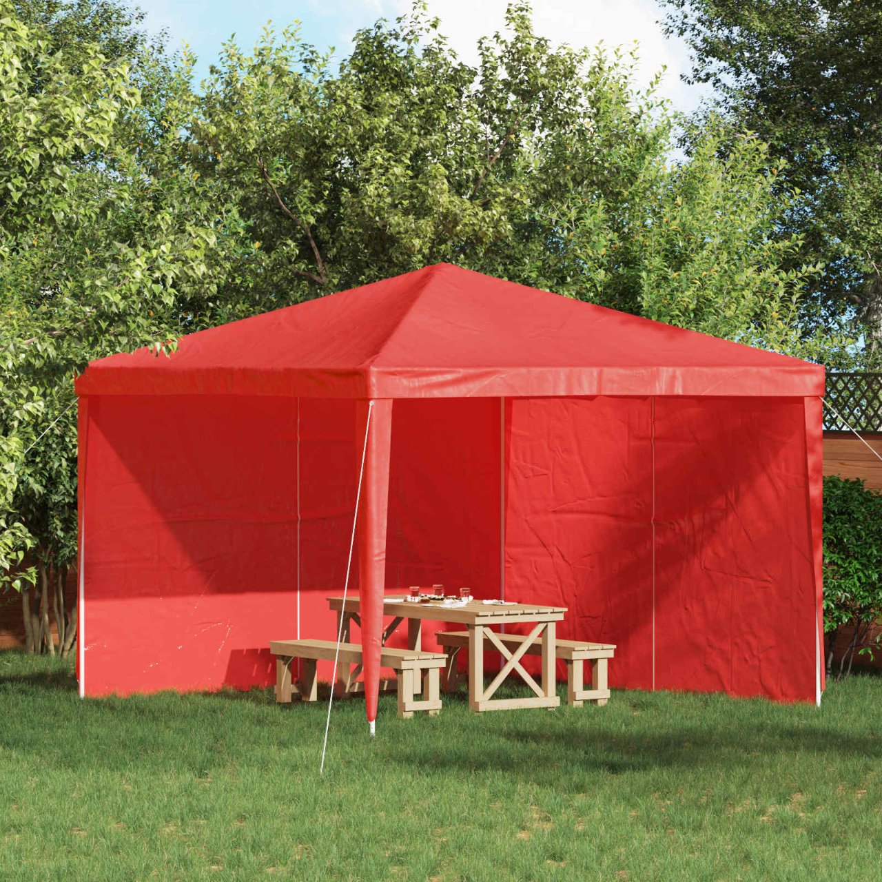 Party Zelt Seitenteil 2 pcs Rot 300 x 195 cm PE und Stahl