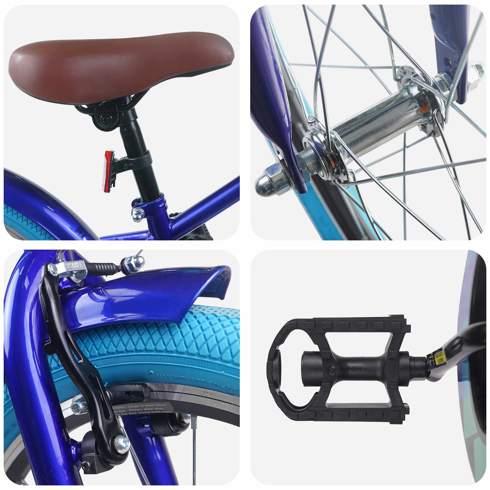 Kinderfahrrad 16 Zoll für 4-6 Jahre alt Schwarz