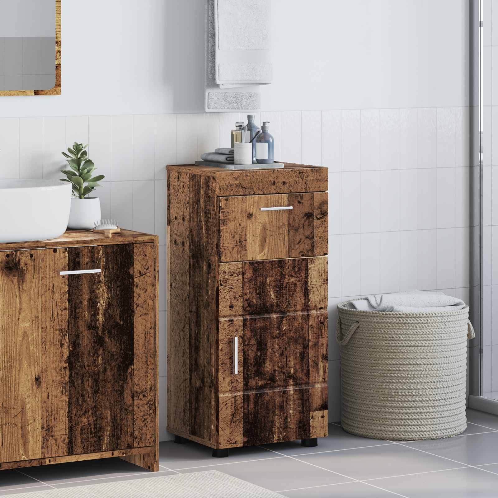 Badezimmermöbel-Set TULUM 2 pcs Weiß 60 x 34 x 63 cm