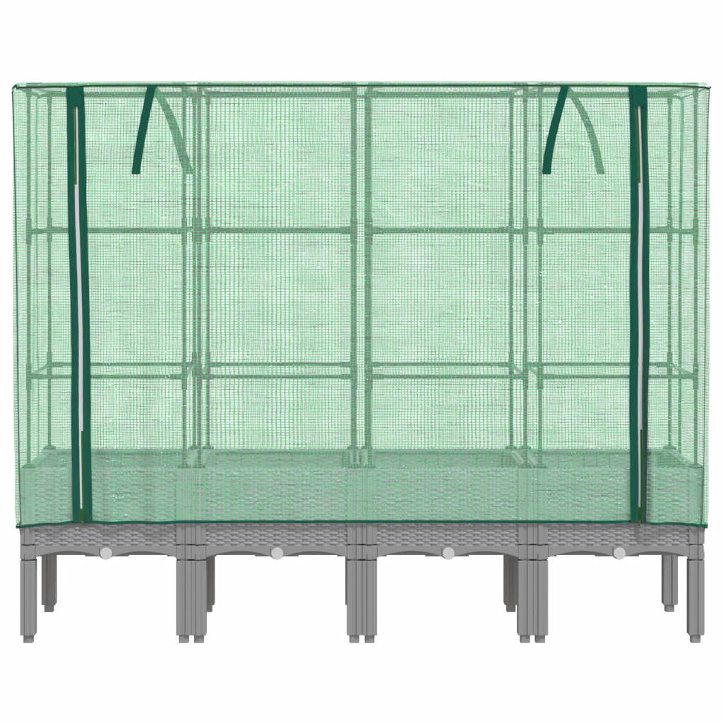 Hochbeet mit Gewächshaus-Aufsatz Rattan-Optik 40x40x140 cm