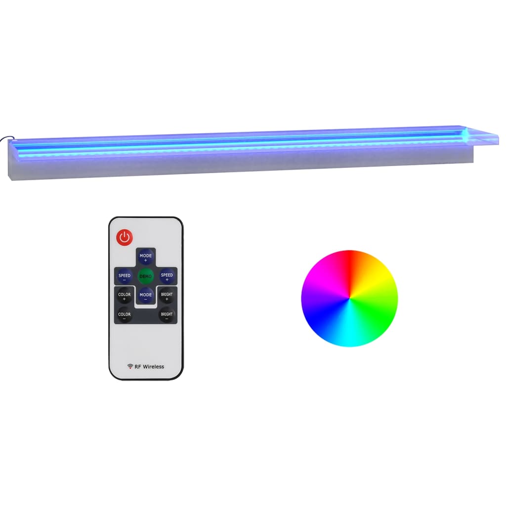 Wasserfall-Element mit RGB LEDs Edelstahl 30 cm