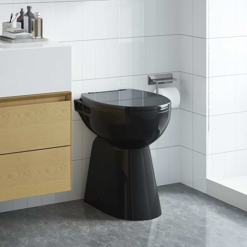 Randloses WC 7 cm Extra Höhe Soft-Close Keramik Weiß