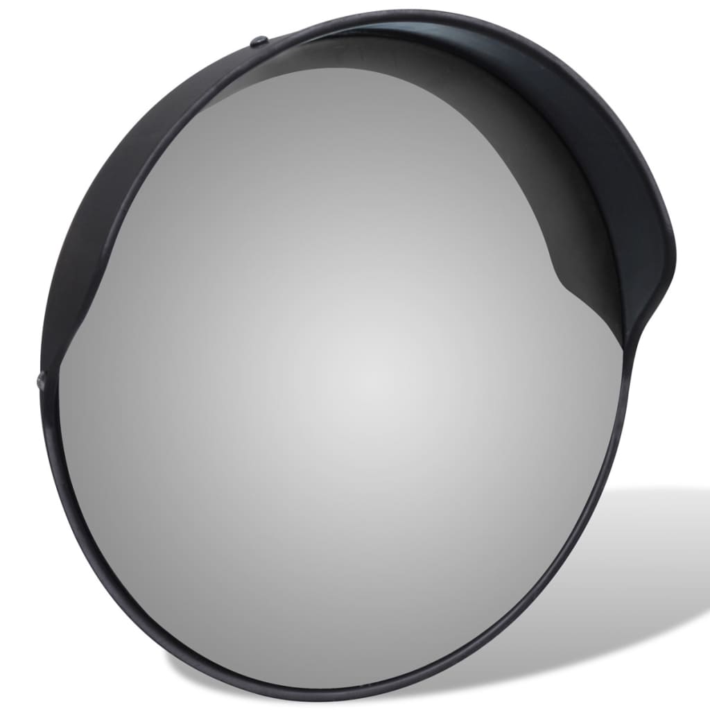 Konvexer Verkehrsspiegel für den Außenbereich Schwarz Ø45 cm Polycarbonat