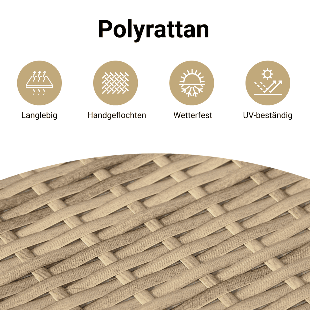 5-tlg. Garten-Sofagarnitur mit Kissen Schwarz Poly Rattan