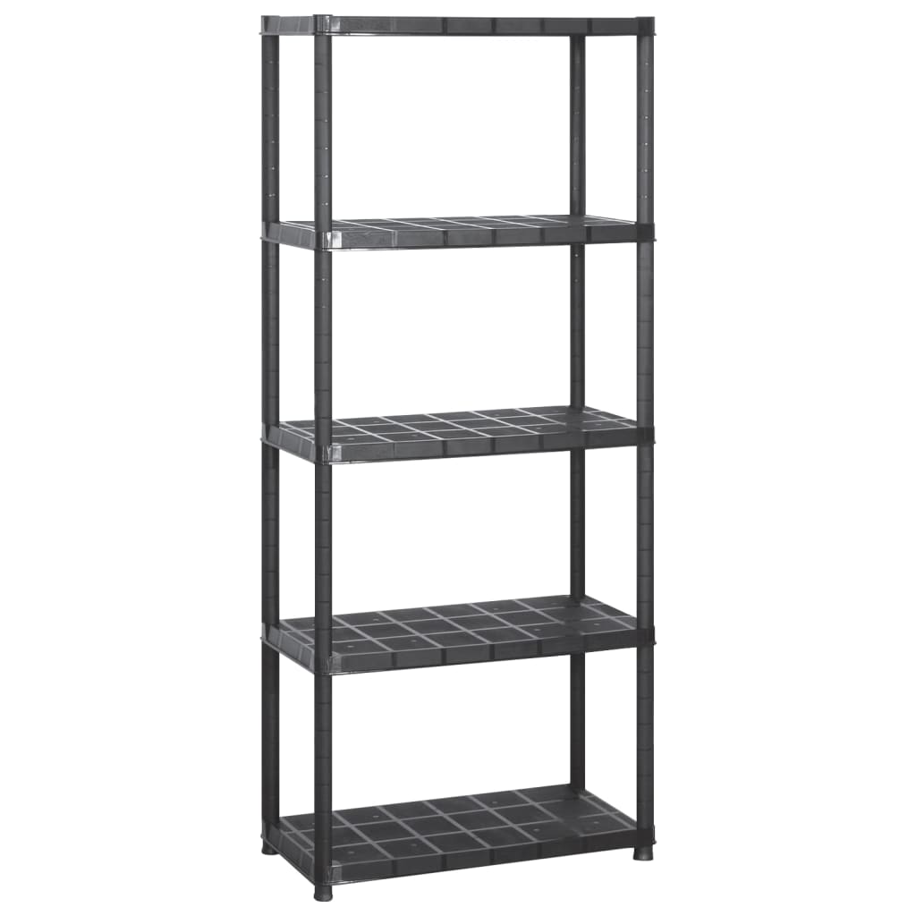 Lagerregal 4-Tier Schwarz 61x30,5x130 cm Kunststoff