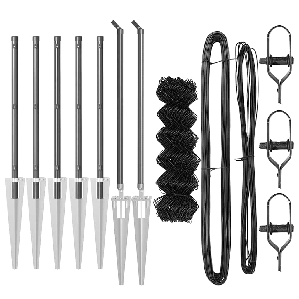 Outdoor Kettenglied-Zaun Erdfixierung 10 x 0,4 m Grün Netz