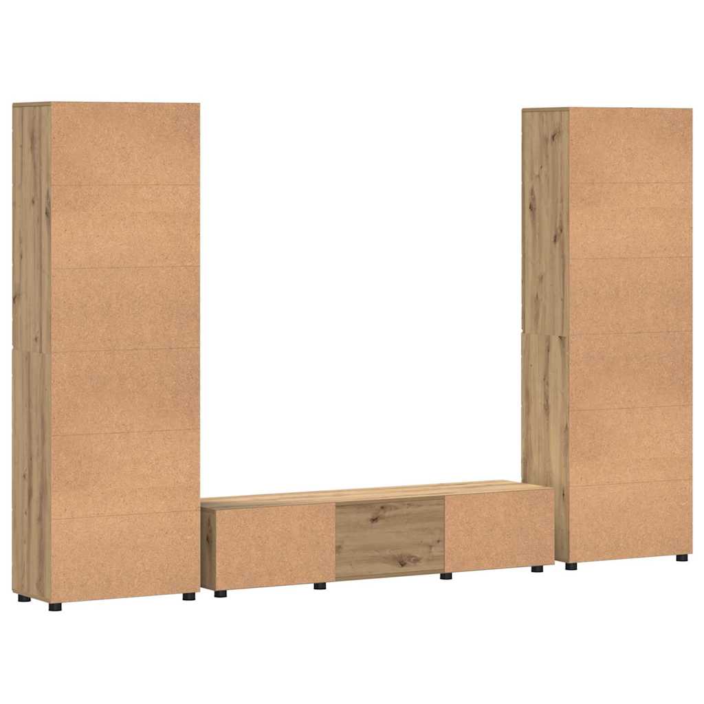 Highboard mit Regal FLORIN Weiß 60 x 35 x 182 cm Holzwerkstoff
