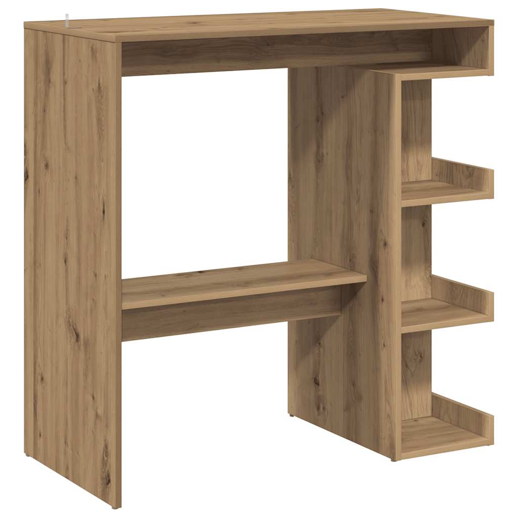 Bartisch mit Regal Weiß 100x50x101,5 cm Holzwerkstoff