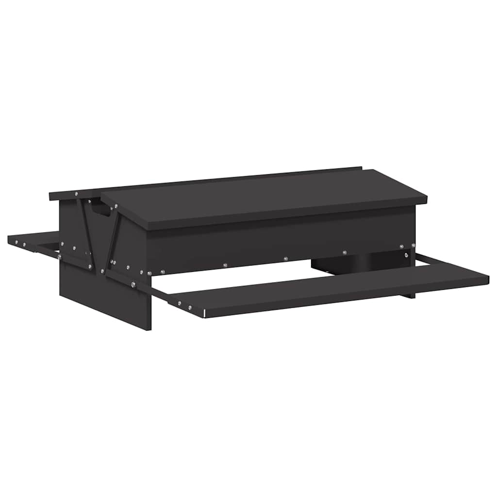 Hühnertretfeeder Schwarz 48,5 x 39,5 x 19 cm