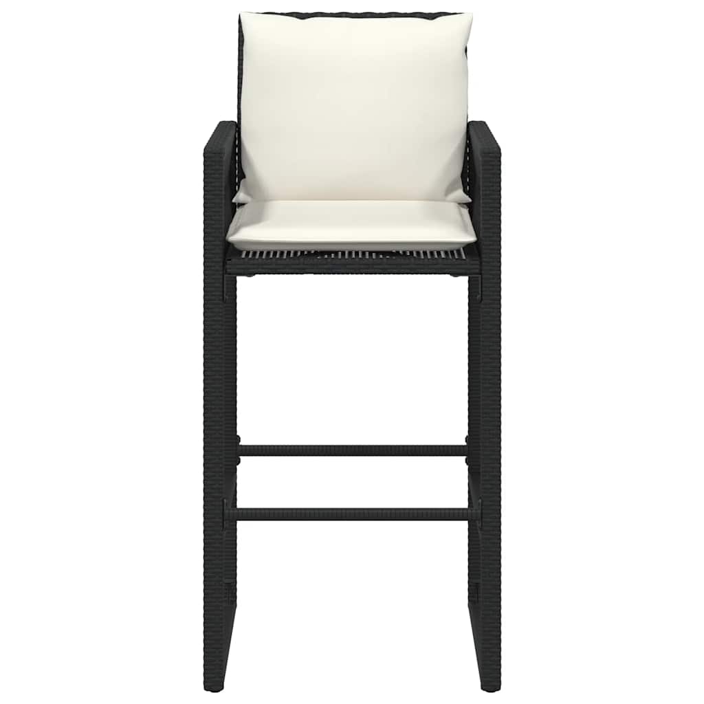 Garten-Barhocker 2 Stk. Schwarz Poly Rattan