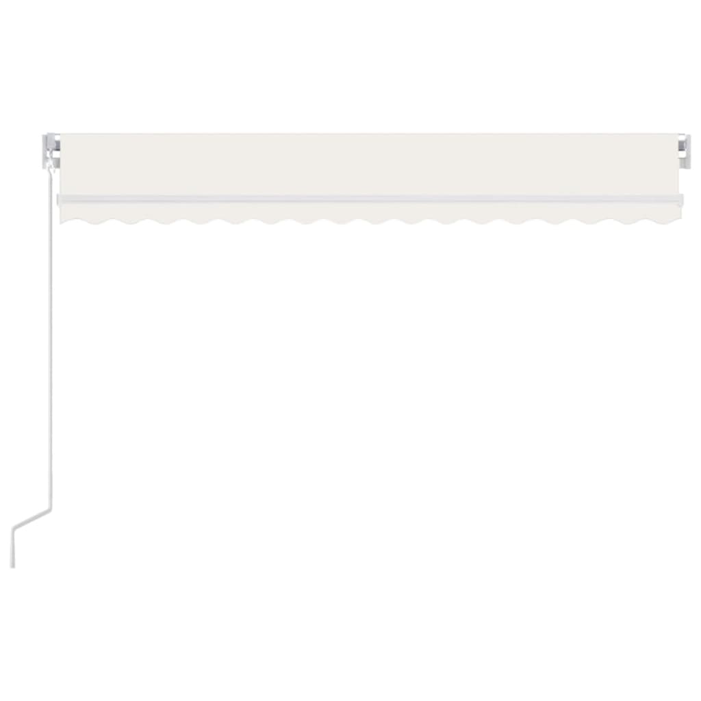 Markise Manuell Einziehbar mit LED 300x250 cm Blau und Weiß