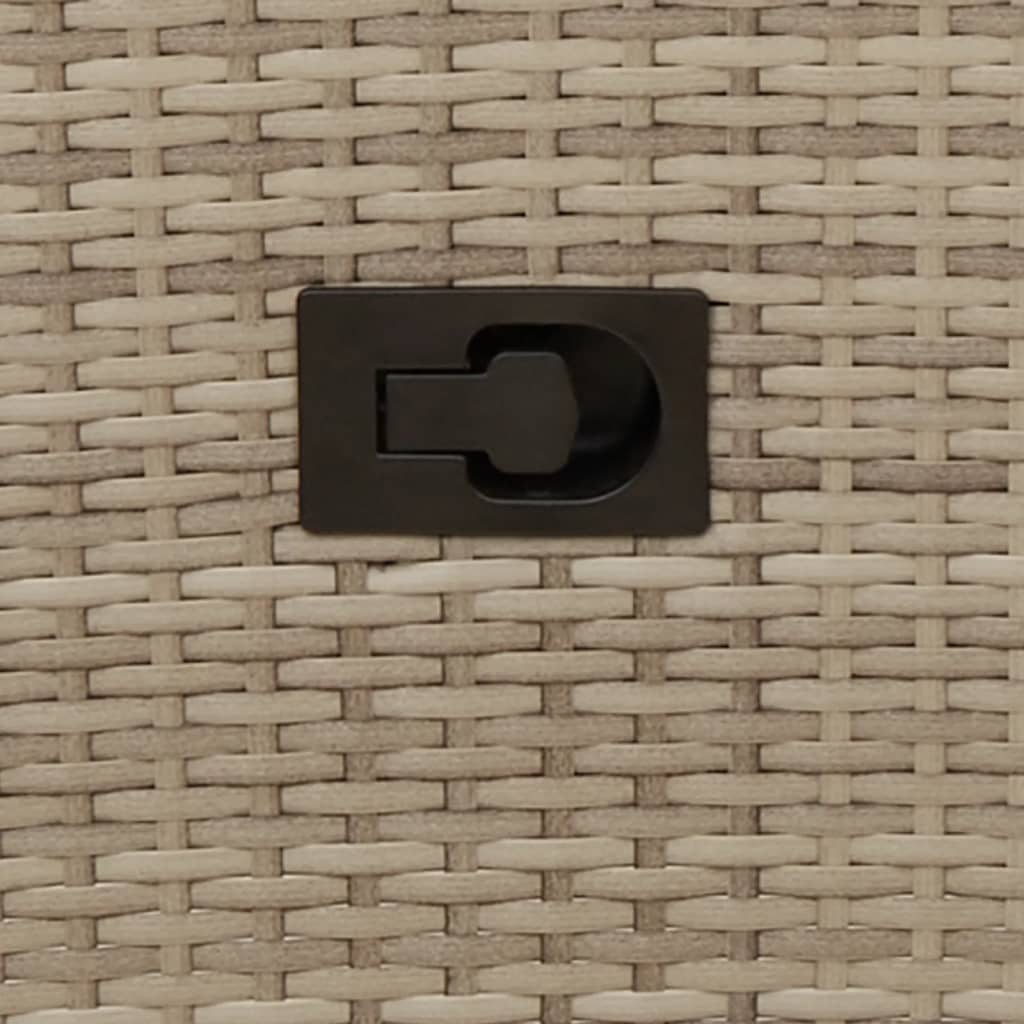 Gartensessel Verstellbar mit Kissen Schwarz Poly Rattan