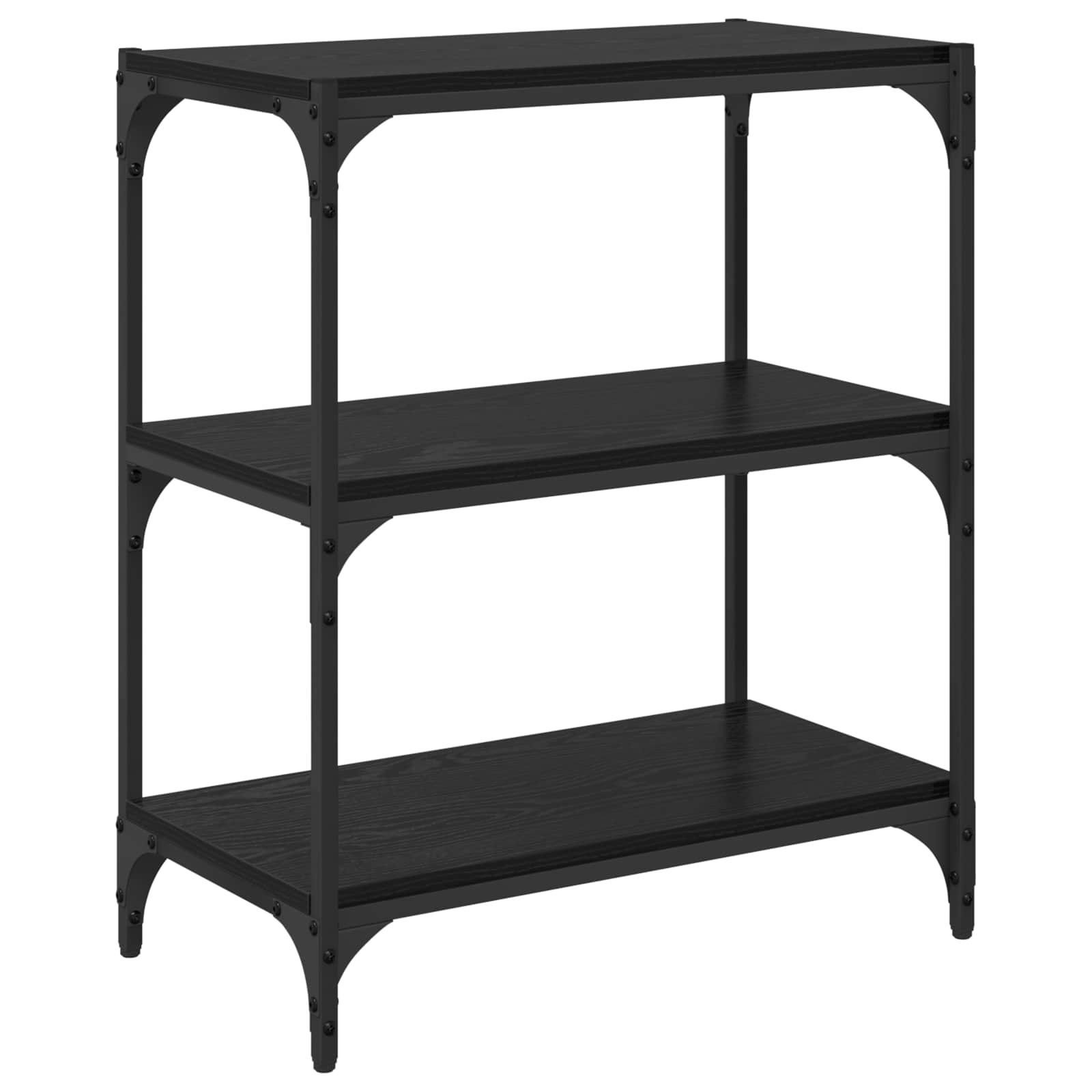 Bücherregal Schwarz 40x33x70,5 cm Holzwerkstoff und Stahl