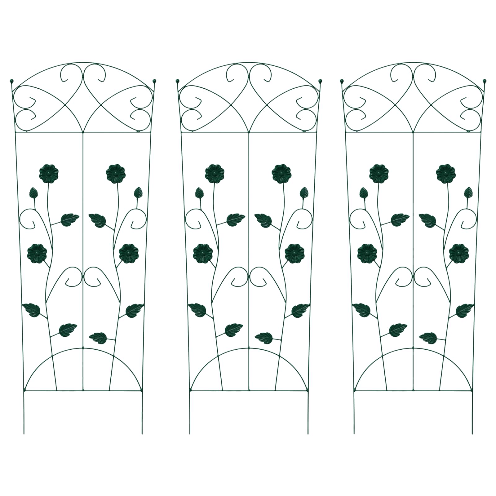Gartenzaun mit Schloss 3 pcs Schwarz 112 x 39,5 cm Stahl