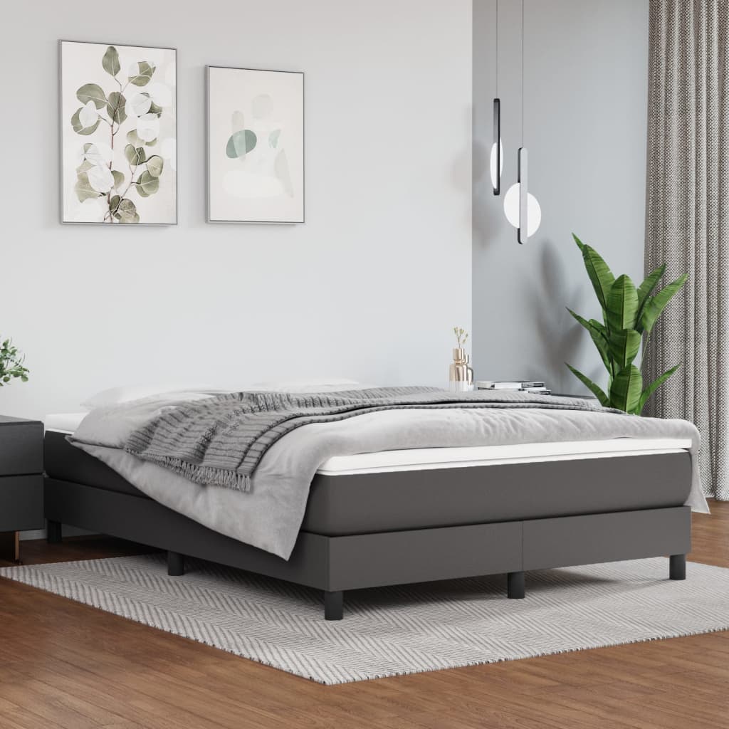Taschenfederkernmatratze Mittel Schwarz 80x200x20 cm Kunstleder