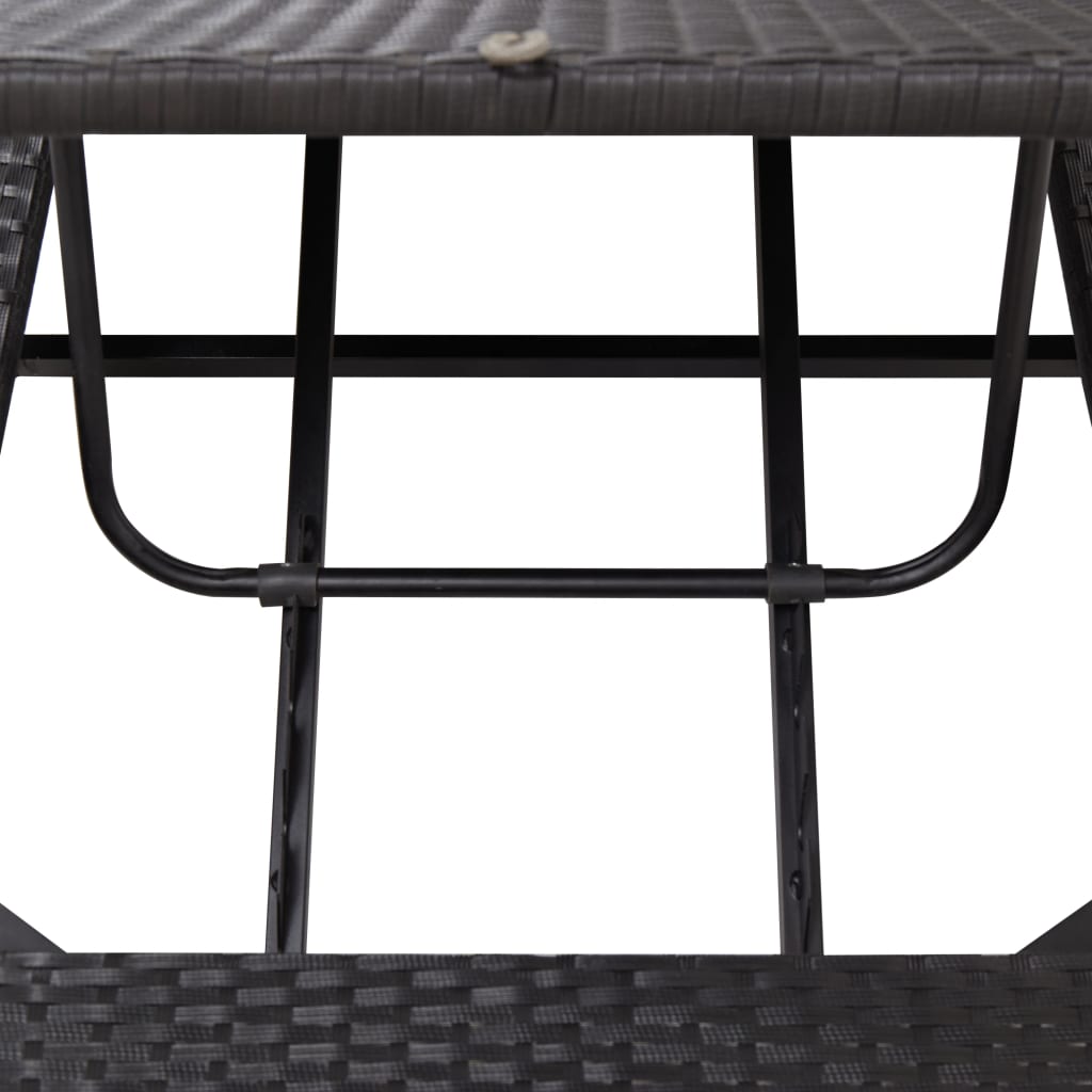 Sonnenliege mit Auflage Grau Poly Rattan
