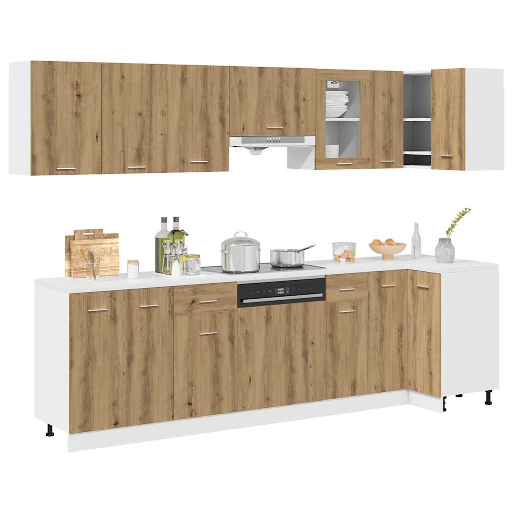 11-tlg. Küchenschrank-Set Lyon Altholz-Optik Holzwerkstoff