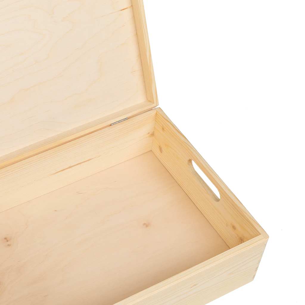 Holzkiste mit Deckel 40x30x13 cm Massivholz Kiefer