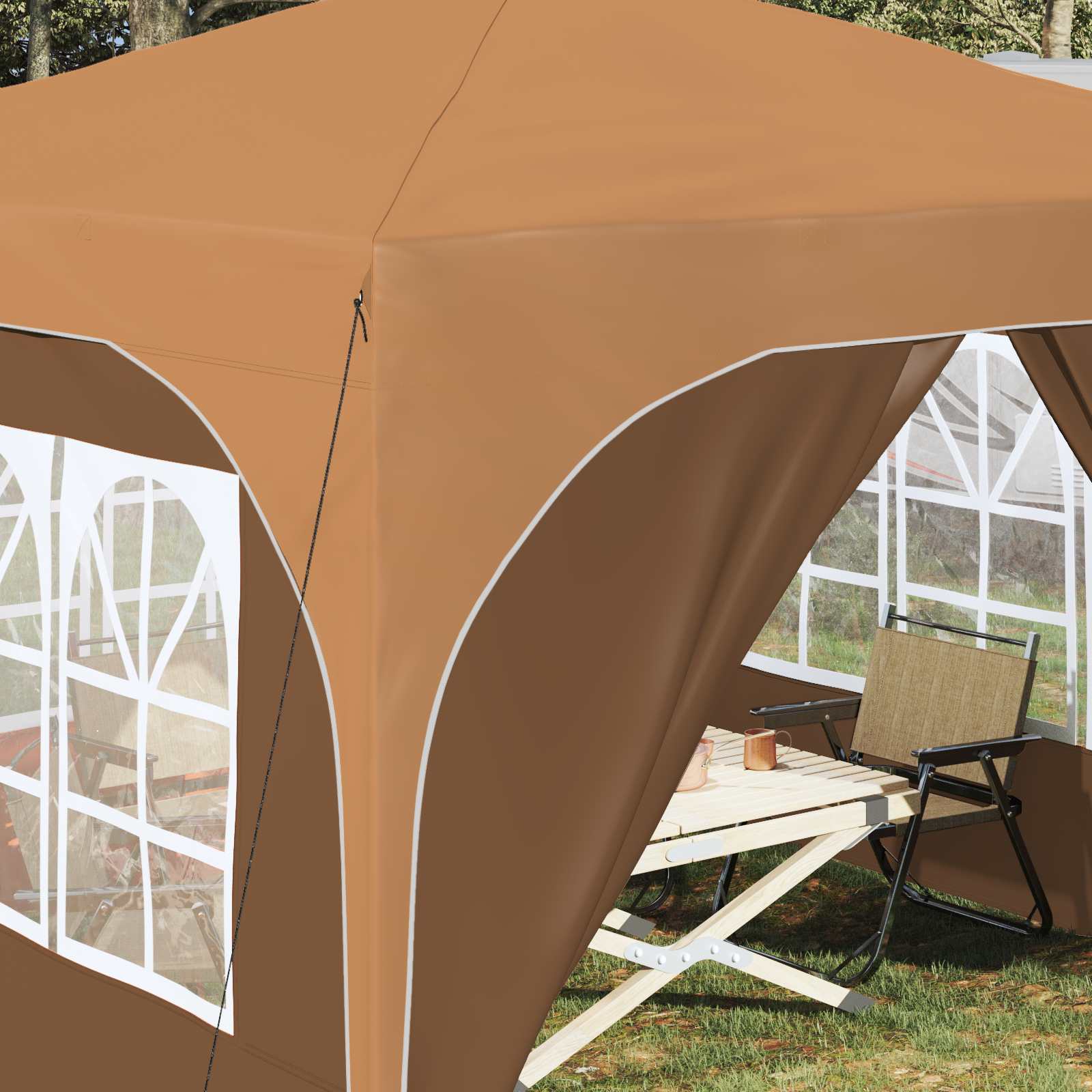 Pop-up Partyzelt 290 x 290 x 245 cm Creme