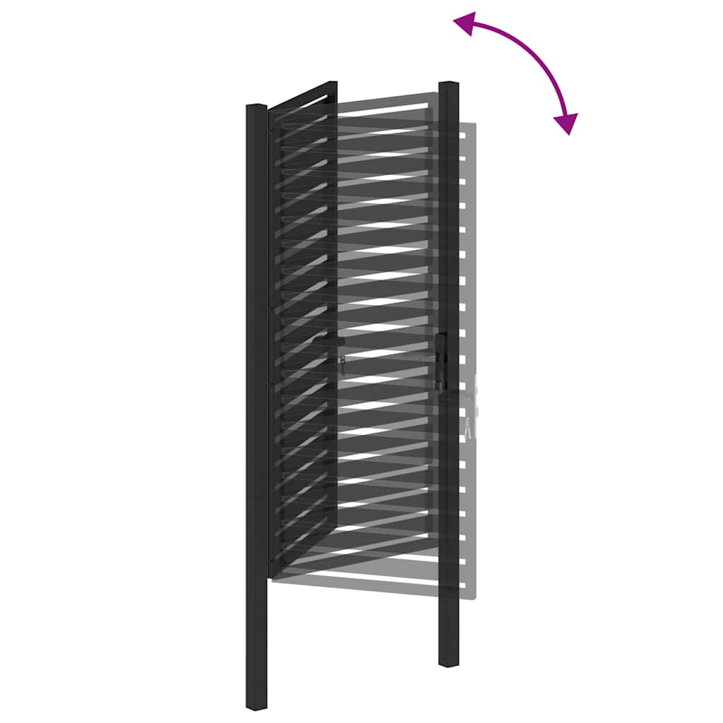 Gartentor Abschließbar Schwarz 100x100 cm Aluminium