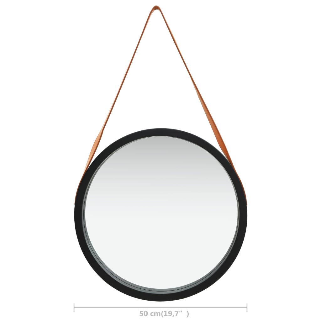Wandspiegel mit Riemen 60 cm Golden