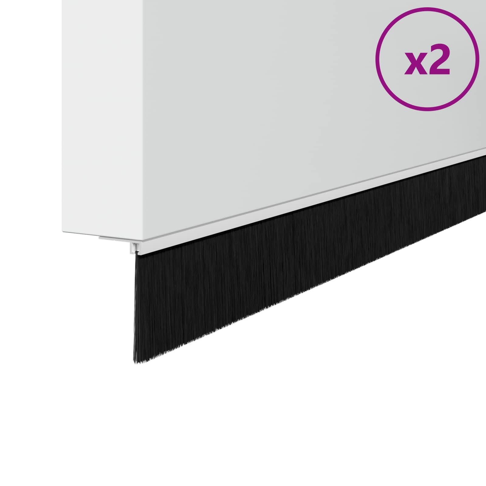 Selbstklebende Türbürstendichtungen 2 pcs Braun 100 cm