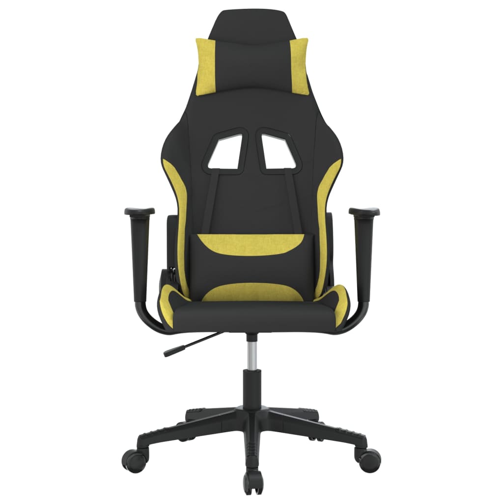 Gaming-Stuhl mit Massagefunktion Schwarz und Creme Stoff
