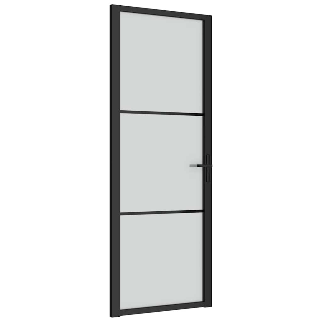 Innentür ESG Glas und Aluminium 76x201,5 cm Schwarz