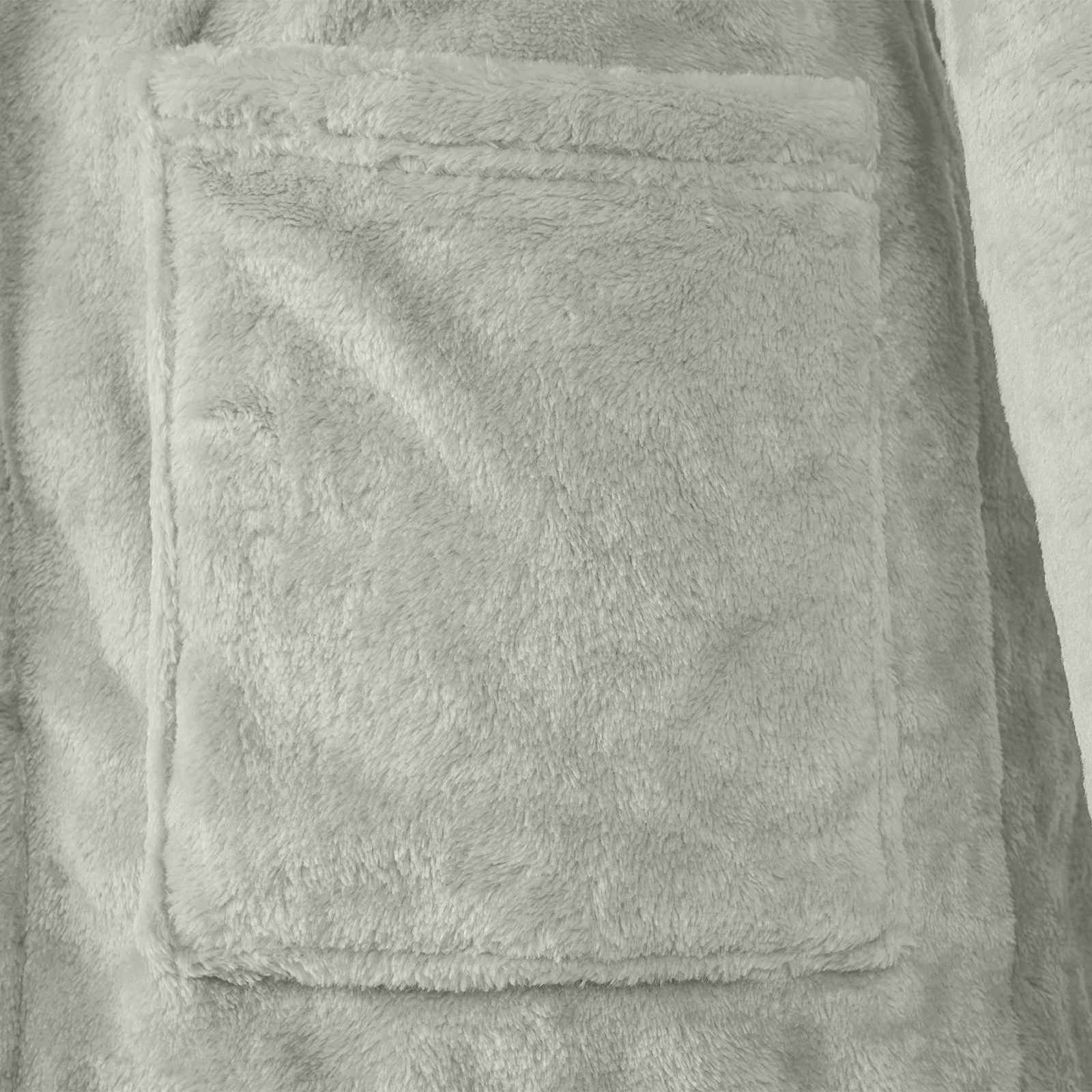 Bademantel Hoodie Beige S Flanell