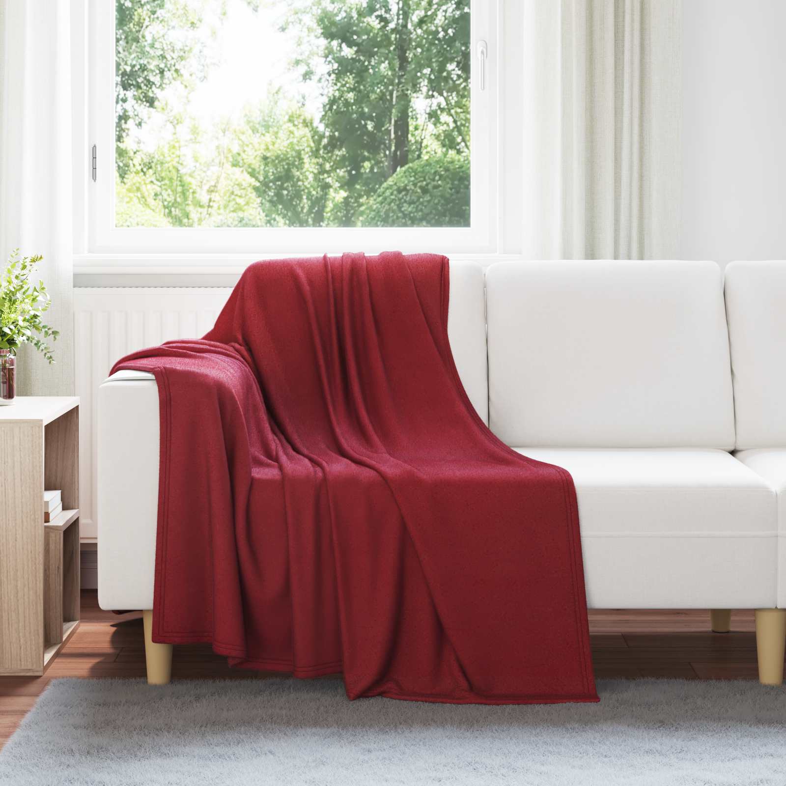 Überwurfdecke Beige 170 x 130 cm Fleece