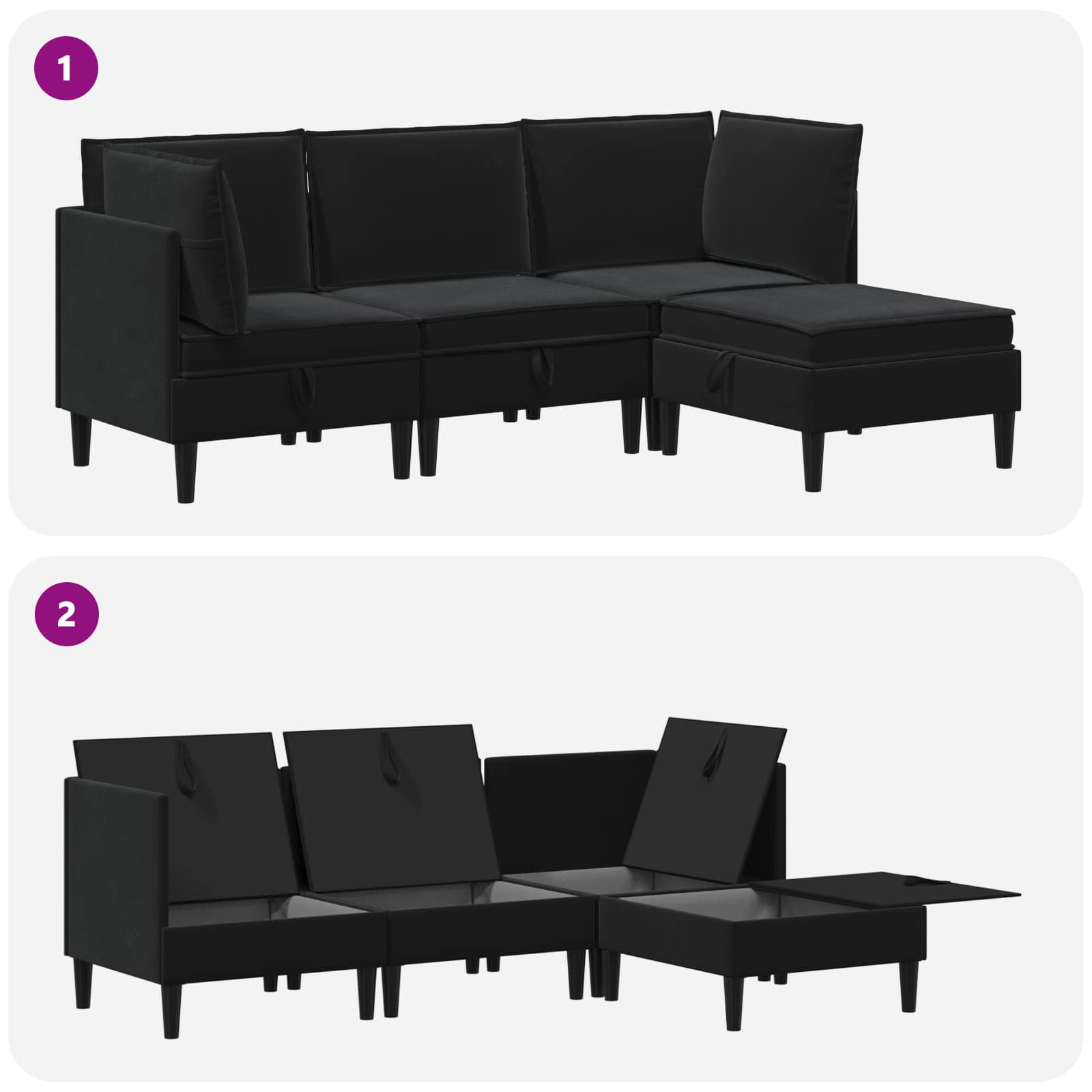 Wohnzimmergarnitur mit Kissen mit Speicher 3 pcs Hellgrau Samt
