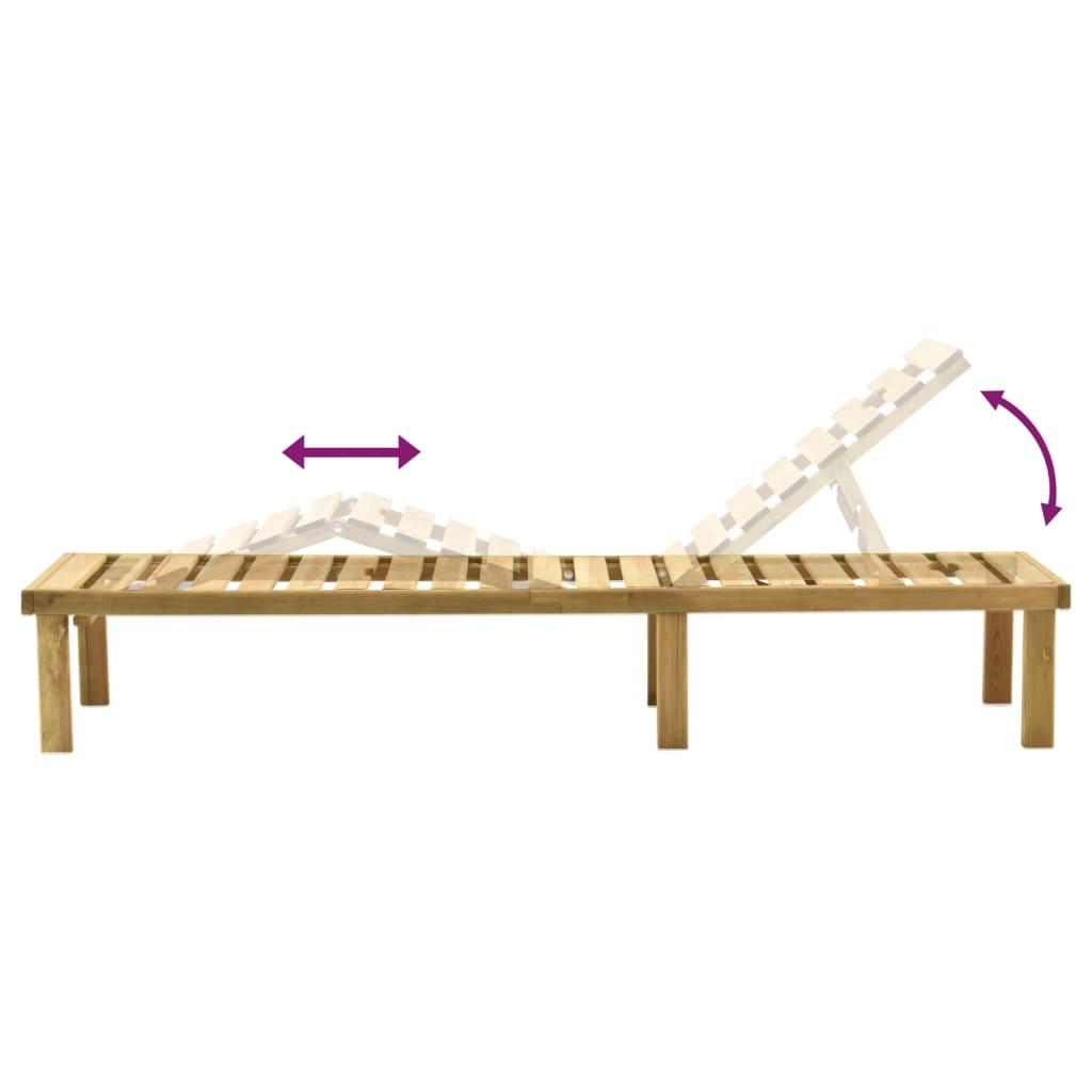 Garten-Sonnenliege mit Tisch Kiefernholz Imprägniert