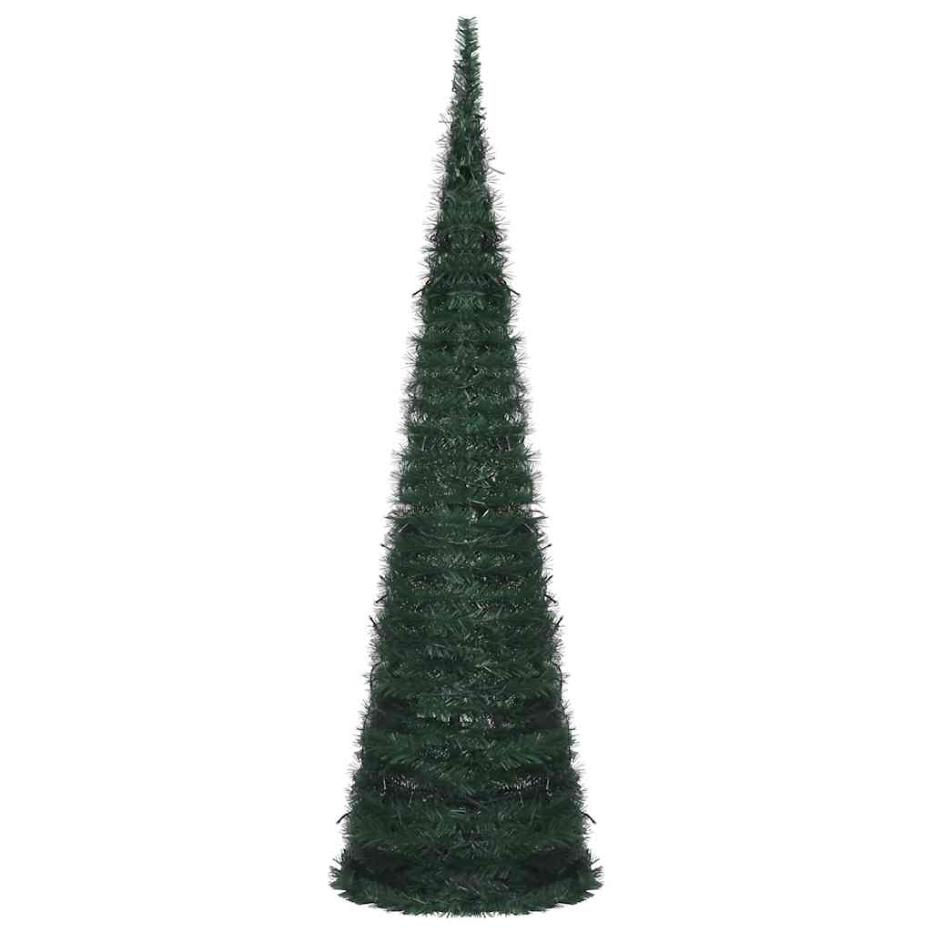 Künstlicher Pop-Up-Weihnachtsbaum mit Beleuchtung Grün 150 cm