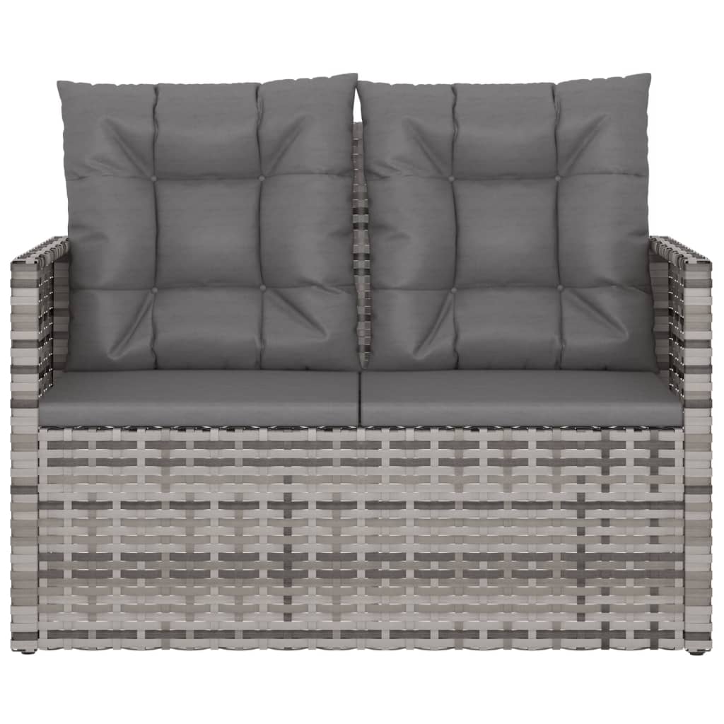 Gartenbank mit Kissen Schwarz 105 cm Poly Rattan