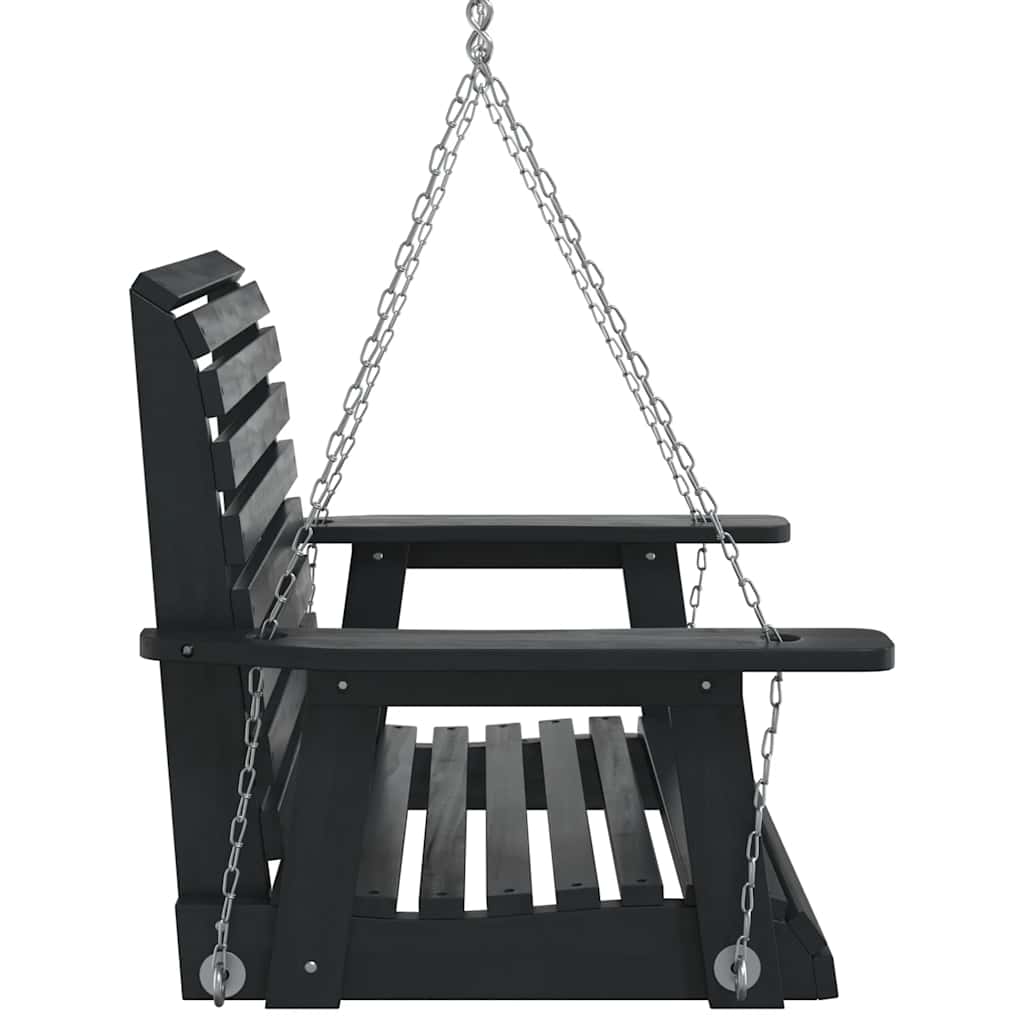 Garten-Hängestuhl mit Metallketten Braun Massivholz Tanne