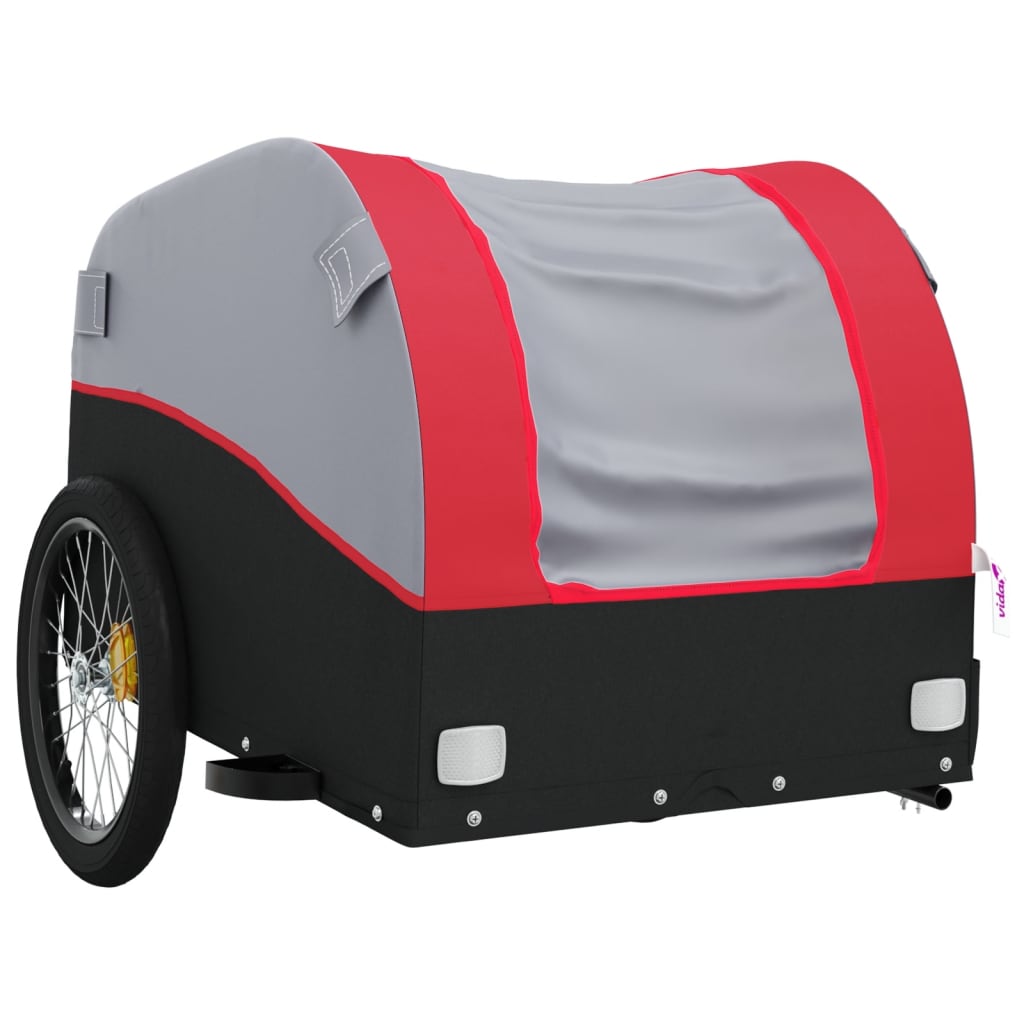 Fahrradanhänger Schwarz und Orange 30 kg Eisen