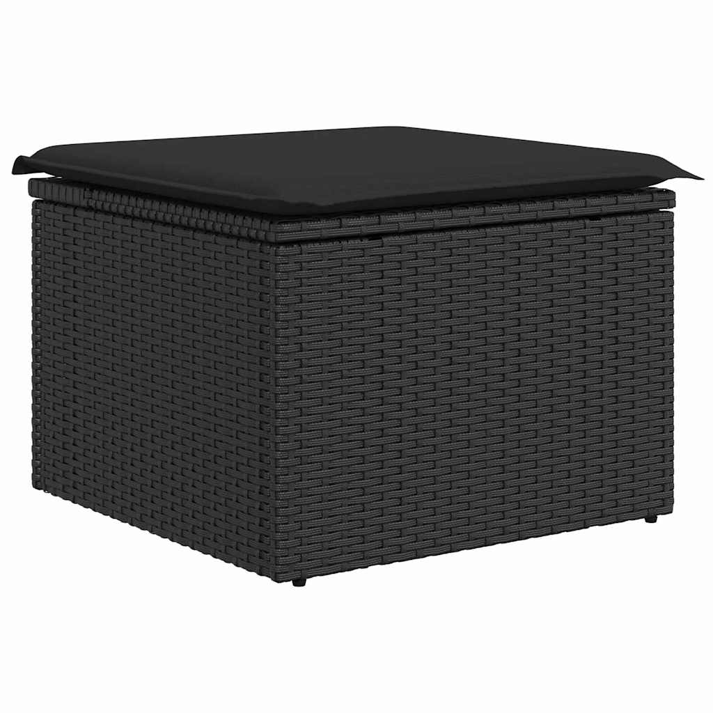 Garten Essgruppe mit Kissen 6 pcs Schwarz und Creme