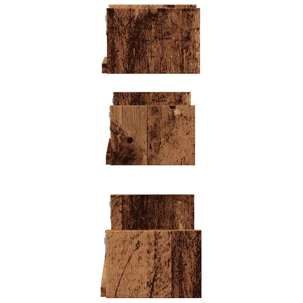 Wandregal 3 Stk. Weiß Holzwerkstoff