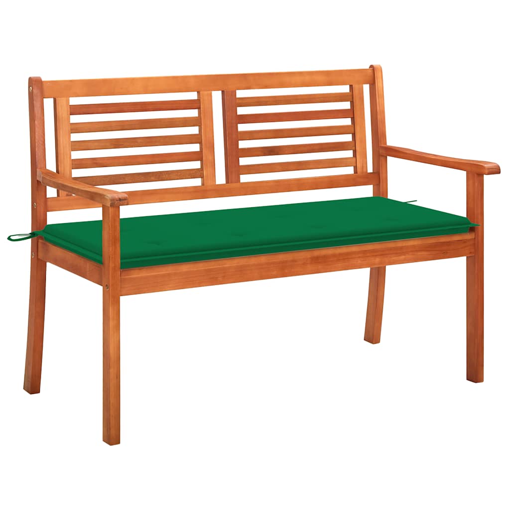 3-Sitzer-Gartenbank mit Auflage 150 cm Massivholz Eukalyptus