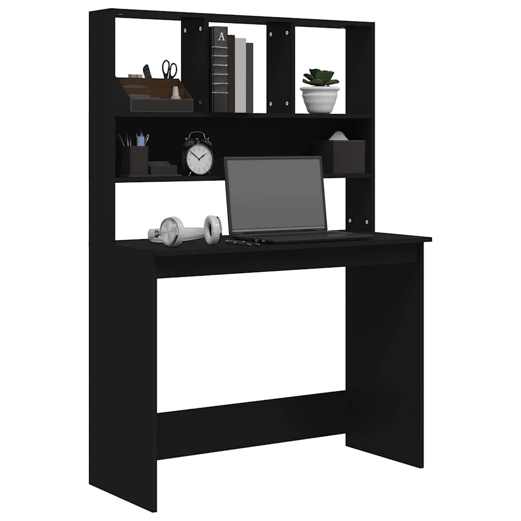 Schreibtisch mit Regal Weiß 102x45x148 cm Holzwerkstoff