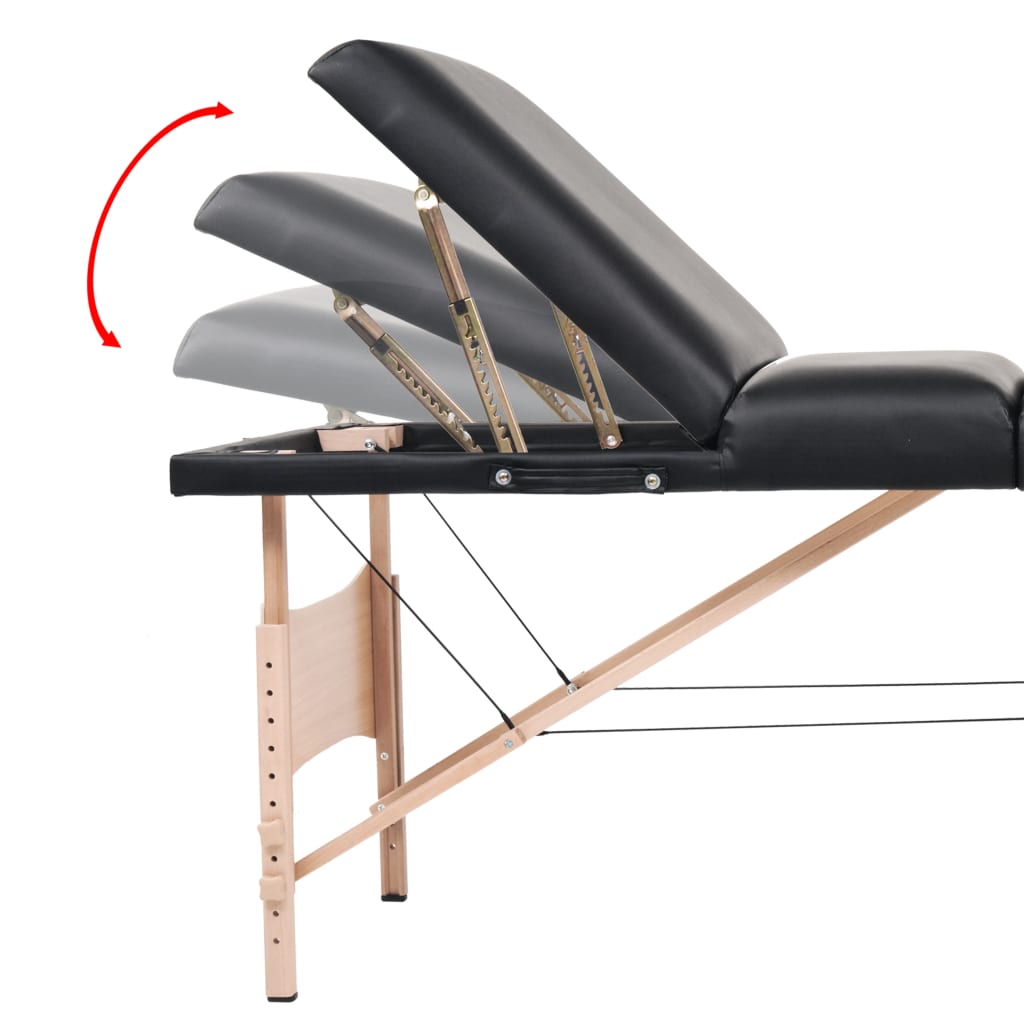 Massageliege 3-Zonen Klappbar 10 cm Sitz Weiß