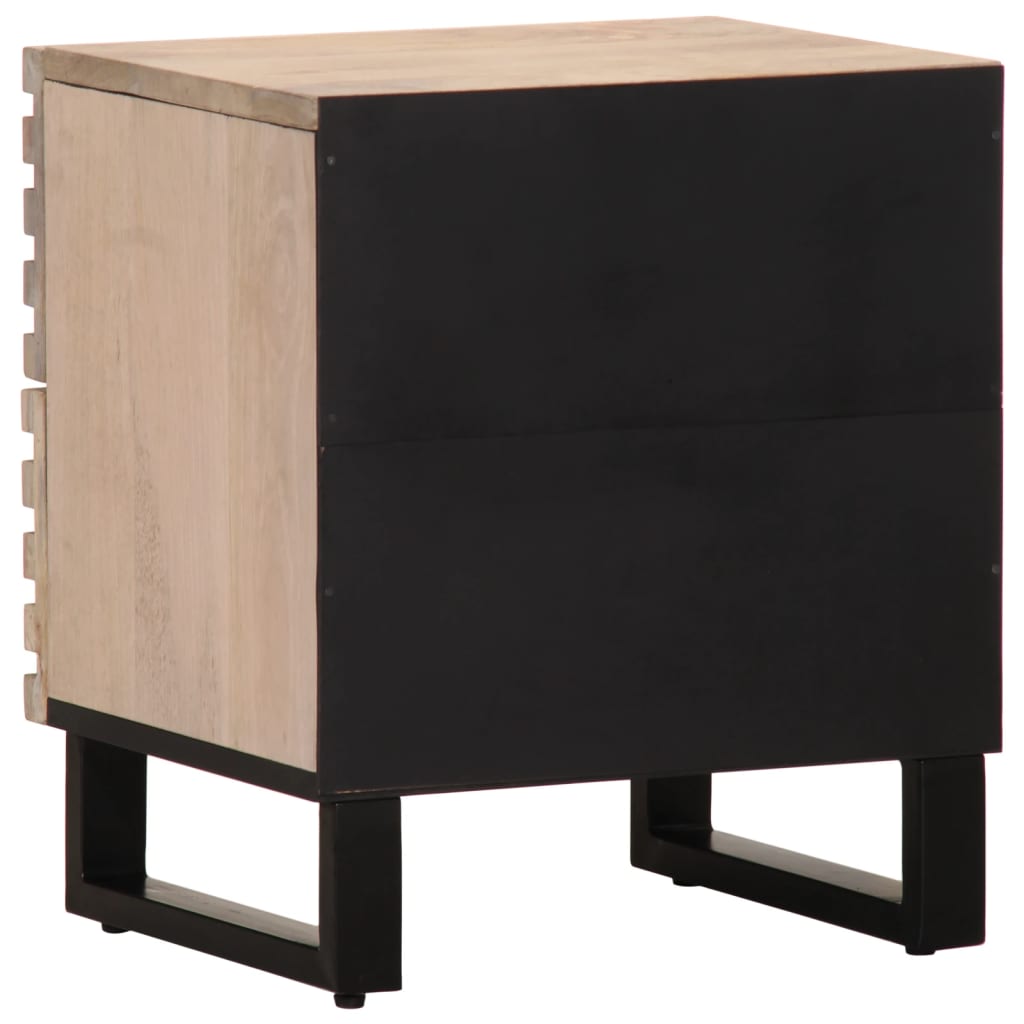 Nachttisch 40x34x46 cm Raues Mangoholz