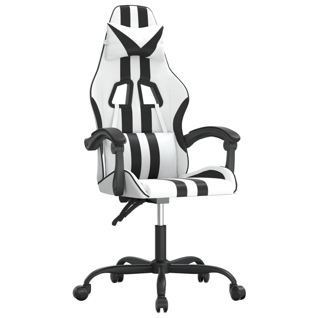 Gaming-Stuhl Drehbar Schwarz und Blau Kunstleder