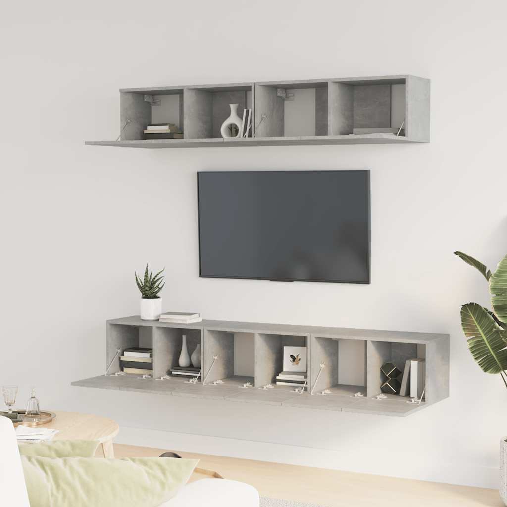 5-tlg. TV-Schrank-Set Weiß Holzwerkstoff