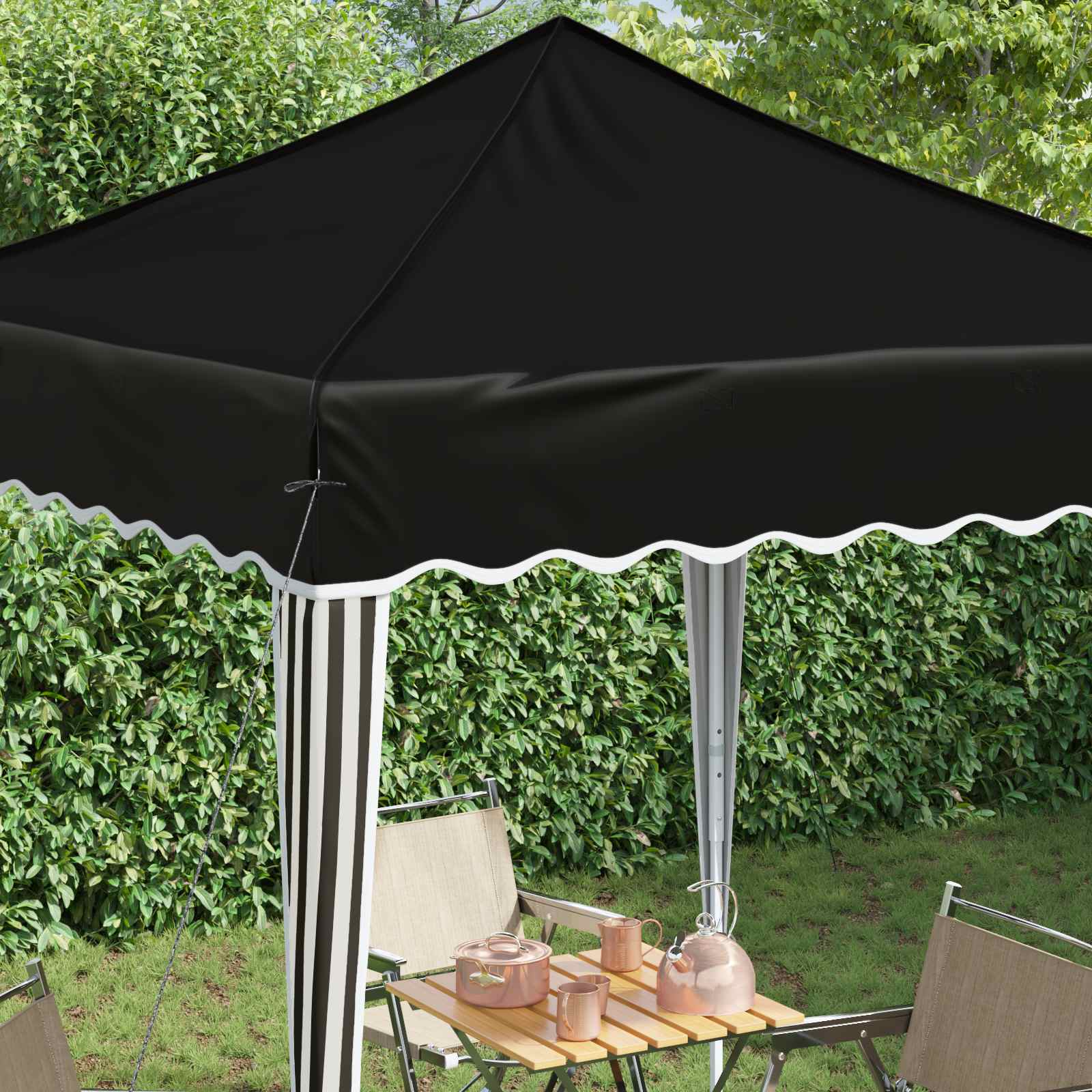 Pop-up Partyzelt 195 x 195 x 245 cm Creme Oxford-Stoff