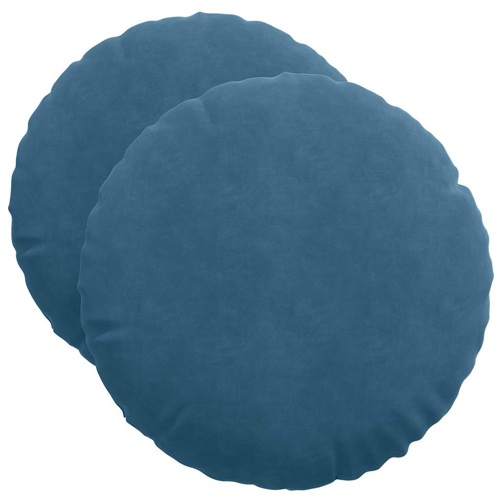 Sitzkissen 2 pcs Blau Ø30 x 13 cm Samt