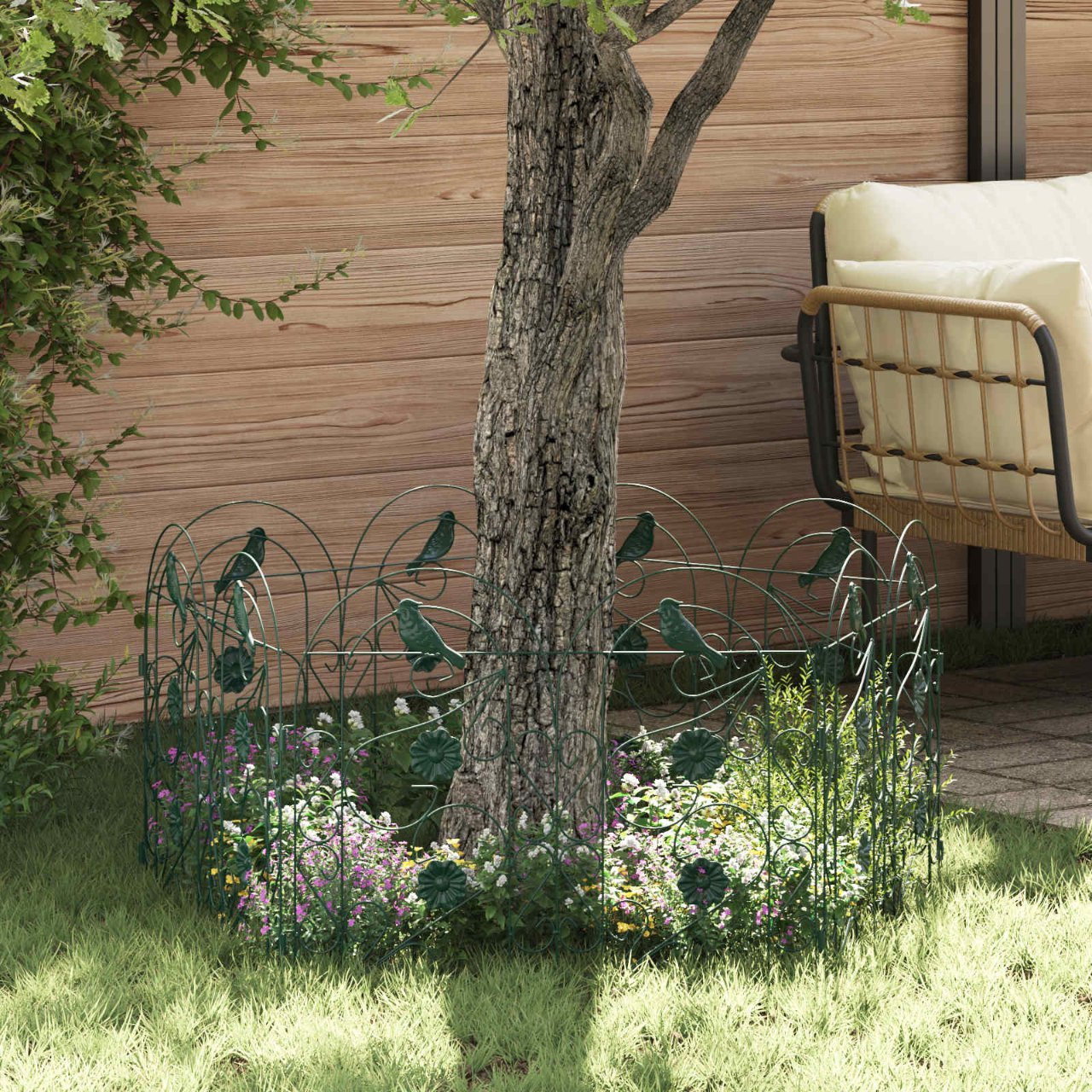 Gartenzaun 5 pcs Schwarz Stahl
