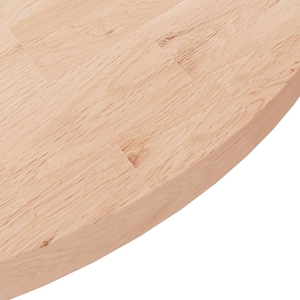 Runde Tischplatte Ø30x1,5 cm Unbehandeltes Massivholz Eiche